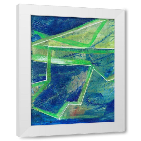 Geometric in Cool I White Modern Wood Framed Art Print by Combs, Joyce