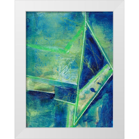 Geometric in Cool II White Modern Wood Framed Art Print by Combs, Joyce
