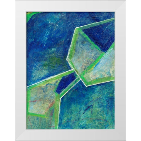 Geometric in Cool III White Modern Wood Framed Art Print by Combs, Joyce