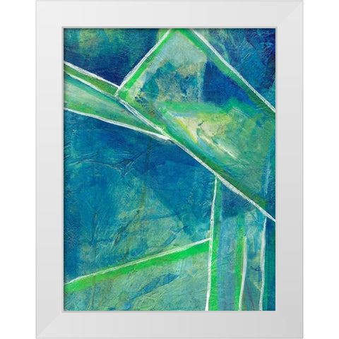 Geometric in Cool IV White Modern Wood Framed Art Print by Combs, Joyce