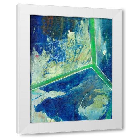 Geometric in Cool VI White Modern Wood Framed Art Print by Combs, Joyce