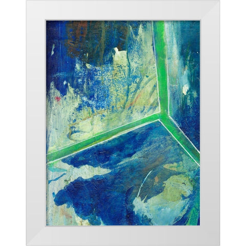 Geometric in Cool VI White Modern Wood Framed Art Print by Combs, Joyce