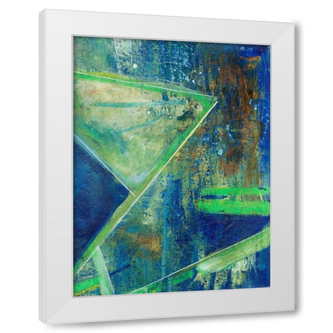 Geometric in Cool VII White Modern Wood Framed Art Print by Combs, Joyce