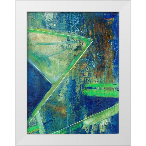 Geometric in Cool VII White Modern Wood Framed Art Print by Combs, Joyce