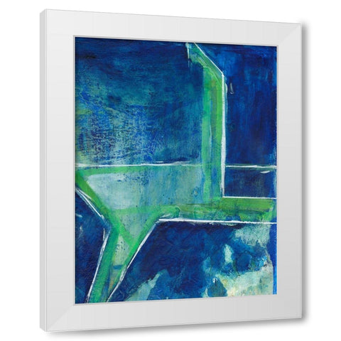 Geometric in Cool VIII White Modern Wood Framed Art Print by Combs, Joyce