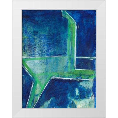 Geometric in Cool VIII White Modern Wood Framed Art Print by Combs, Joyce