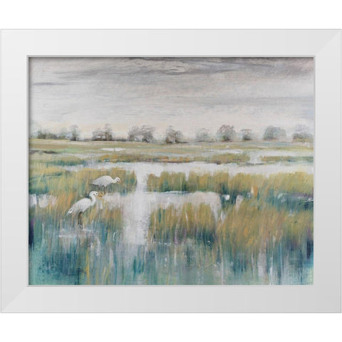 Marshland View V White Modern Wood Framed Art Print by OToole, Tim