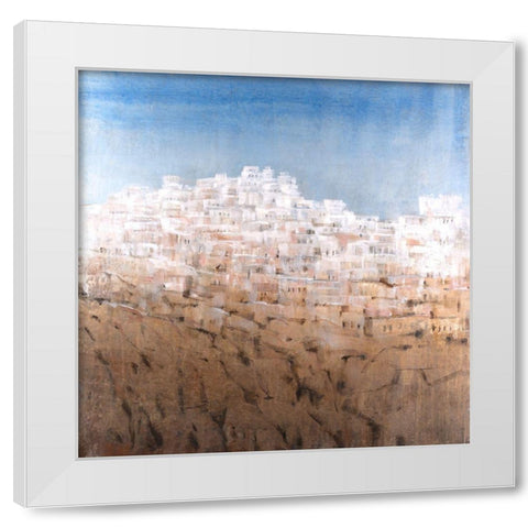 Hilltop Village I White Modern Wood Framed Art Print by OToole, Tim