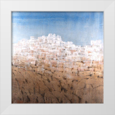 Hilltop Village I White Modern Wood Framed Art Print by OToole, Tim