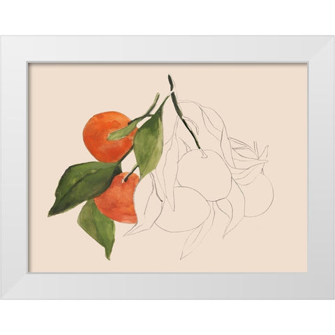 Tangerine Sketch II White Modern Wood Framed Art Print by Warren, Annie