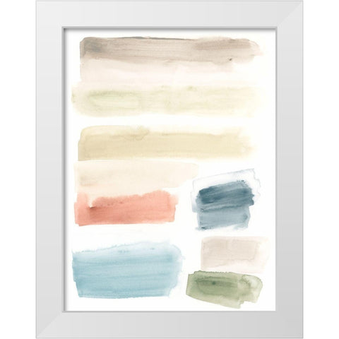 Watercolor Swatches II White Modern Wood Framed Art Print by Vess, June Erica