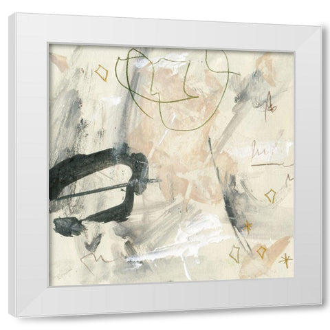 Winking Stars I White Modern Wood Framed Art Print by Wang, Melissa