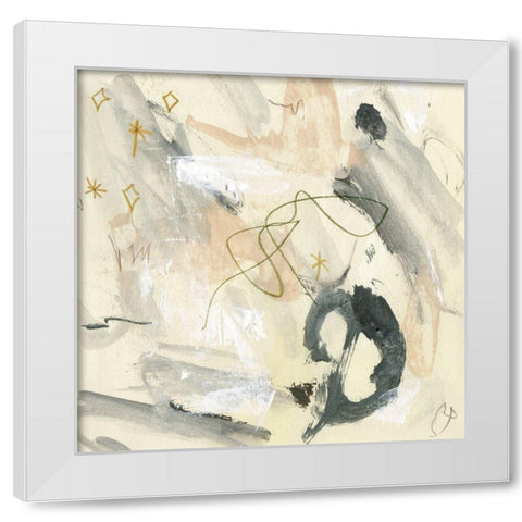 Winking Stars II White Modern Wood Framed Art Print by Wang, Melissa