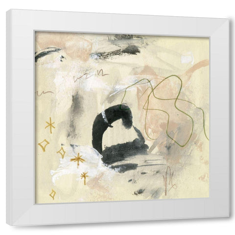 Winking Stars III White Modern Wood Framed Art Print by Wang, Melissa