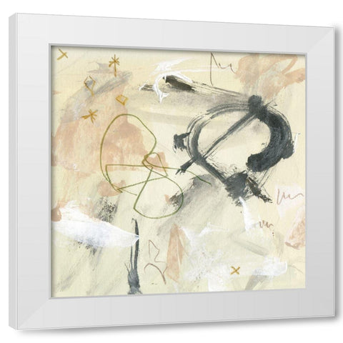 Winking Stars IV White Modern Wood Framed Art Print by Wang, Melissa