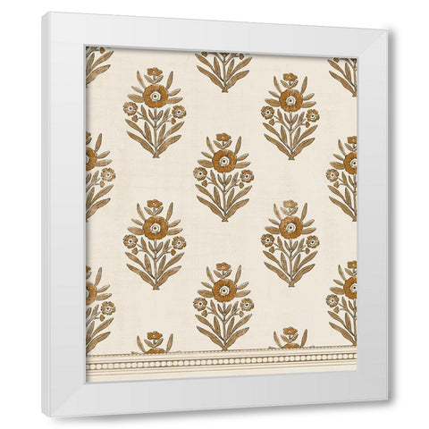 Block Print Blooms II White Modern Wood Framed Art Print by Barnes, Victoria