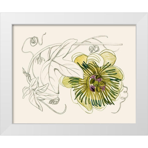 Passionflower II White Modern Wood Framed Art Print by Wang, Melissa