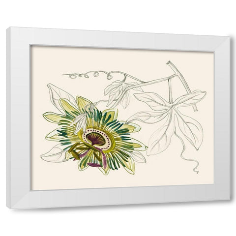 Passionflower III White Modern Wood Framed Art Print by Wang, Melissa