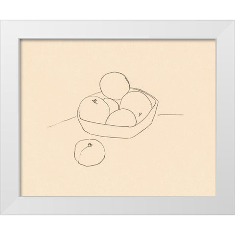 Fruit Line Drawing I White Modern Wood Framed Art Print by Barnes, Victoria