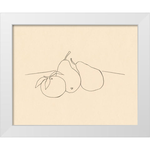 Fruit Line Drawing IV White Modern Wood Framed Art Print by Barnes, Victoria