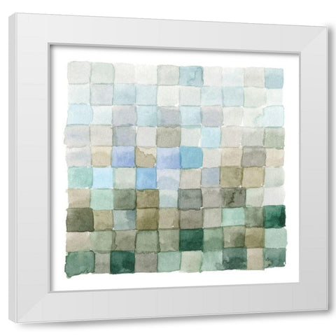 Aquatic Grid I White Modern Wood Framed Art Print by Caroline, Emma