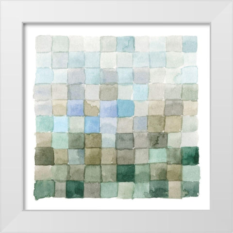Aquatic Grid I White Modern Wood Framed Art Print by Caroline, Emma