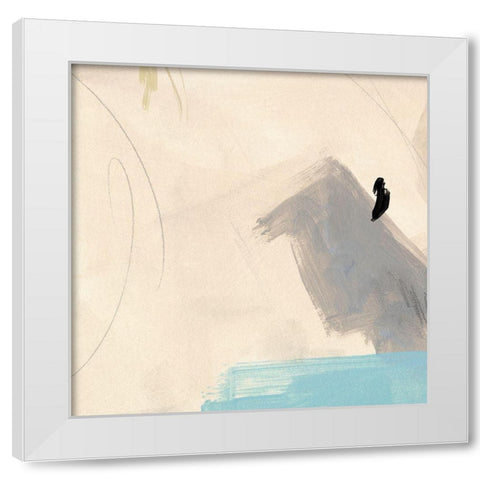 Blue Tile I White Modern Wood Framed Art Print by Green, Jacob