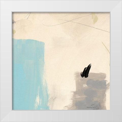 Blue Tile II White Modern Wood Framed Art Print by Green, Jacob
