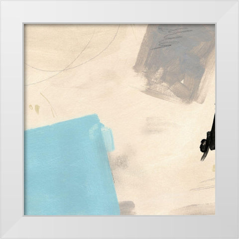 Blue Tile III White Modern Wood Framed Art Print by Green, Jacob
