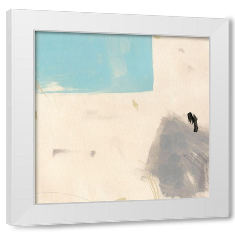 Blue Tile IV White Modern Wood Framed Art Print by Green, Jacob