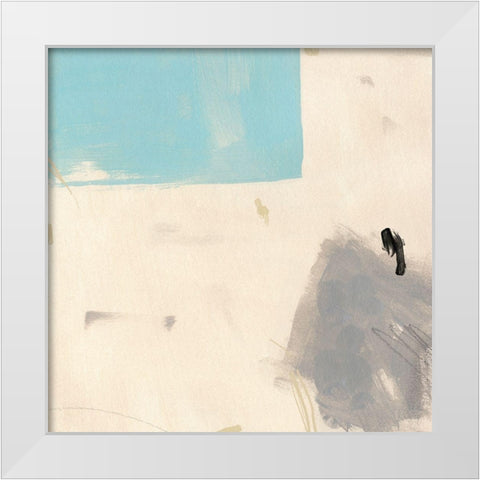 Blue Tile IV White Modern Wood Framed Art Print by Green, Jacob