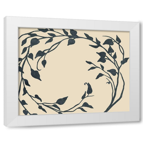 Tendril Swirl I White Modern Wood Framed Art Print by Vess, June Erica