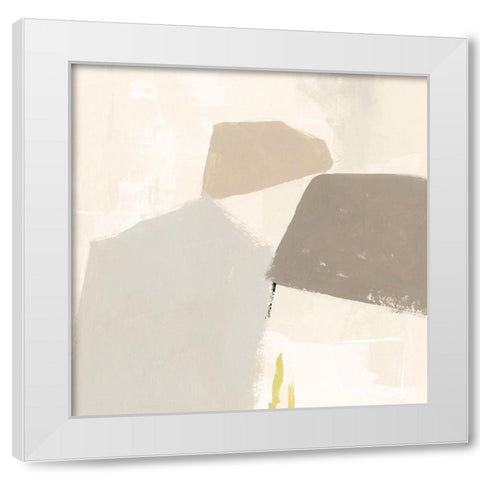 Balancing Stack I White Modern Wood Framed Art Print by Barnes, Victoria