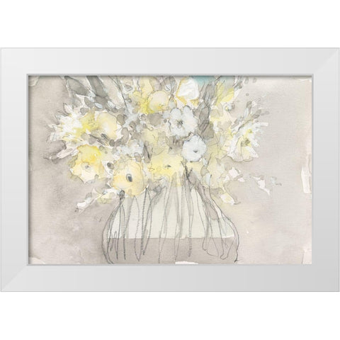 Vintage Blossoms II White Modern Wood Framed Art Print by Dixon, Samuel
