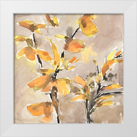 Ginkgo Leaf Moment I White Modern Wood Framed Art Print by Dixon, Samuel