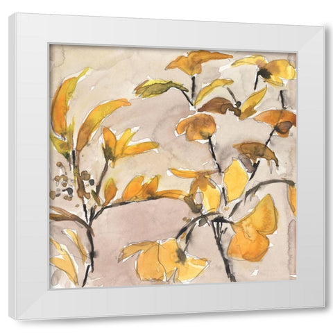 Ginkgo Leaf Moment II White Modern Wood Framed Art Print by Dixon, Samuel