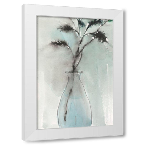 Soft Ferns I White Modern Wood Framed Art Print by Dixon, Samuel