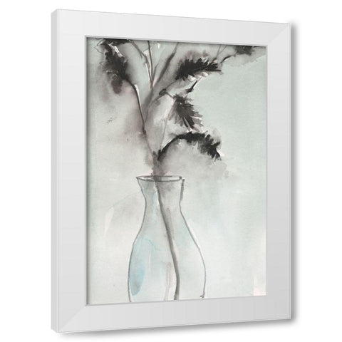 Soft Ferns II White Modern Wood Framed Art Print by Dixon, Samuel