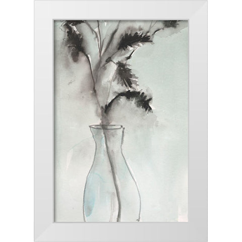 Soft Ferns II White Modern Wood Framed Art Print by Dixon, Samuel
