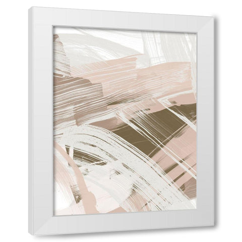 Earthtone Swipe I White Modern Wood Framed Art Print by Vess, June Erica