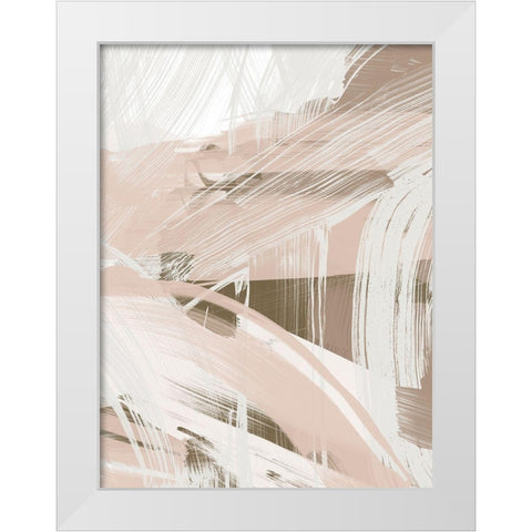 Earthtone Swipe II White Modern Wood Framed Art Print by Vess, June Erica