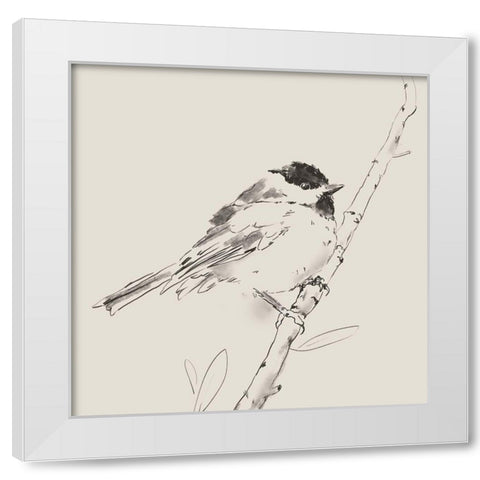 Black Capped Chickadee I White Modern Wood Framed Art Print by Green, Jacob