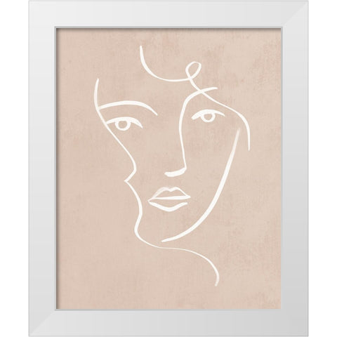 Curly Face I White Modern Wood Framed Art Print by Barnes, Victoria