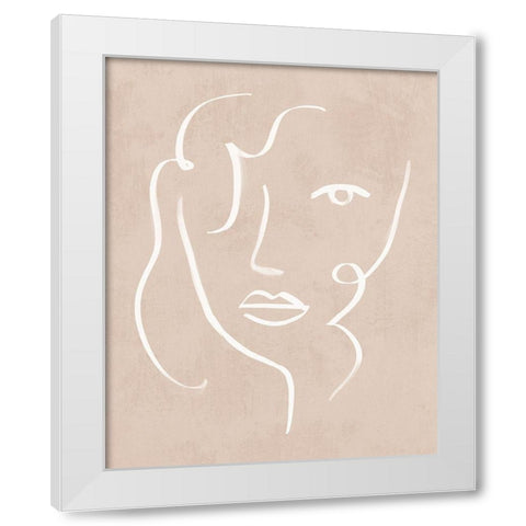 Curly Face II White Modern Wood Framed Art Print by Barnes, Victoria