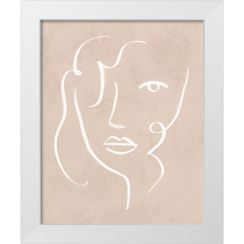 Curly Face II White Modern Wood Framed Art Print by Barnes, Victoria