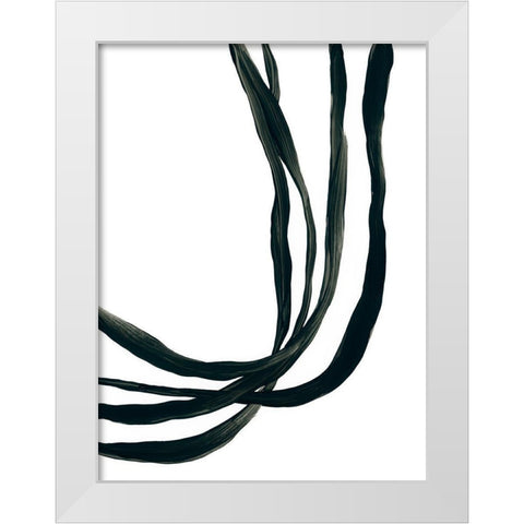 Onyx Ribbon I White Modern Wood Framed Art Print by Vess, June Erica