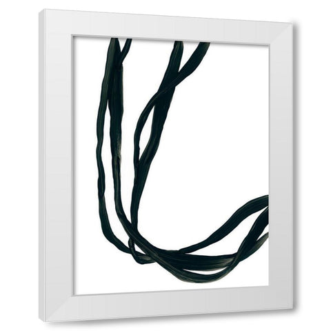 Onyx Ribbon II White Modern Wood Framed Art Print by Vess, June Erica