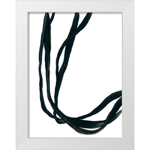 Onyx Ribbon II White Modern Wood Framed Art Print by Vess, June Erica