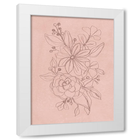 Rosetone Blossoms I White Modern Wood Framed Art Print by Vess, June Erica