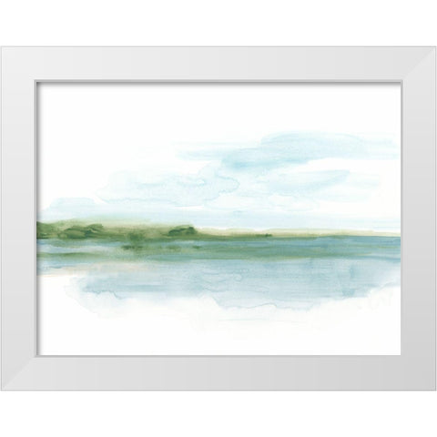Green Ribbon Coast II White Modern Wood Framed Art Print by Vess, June Erica